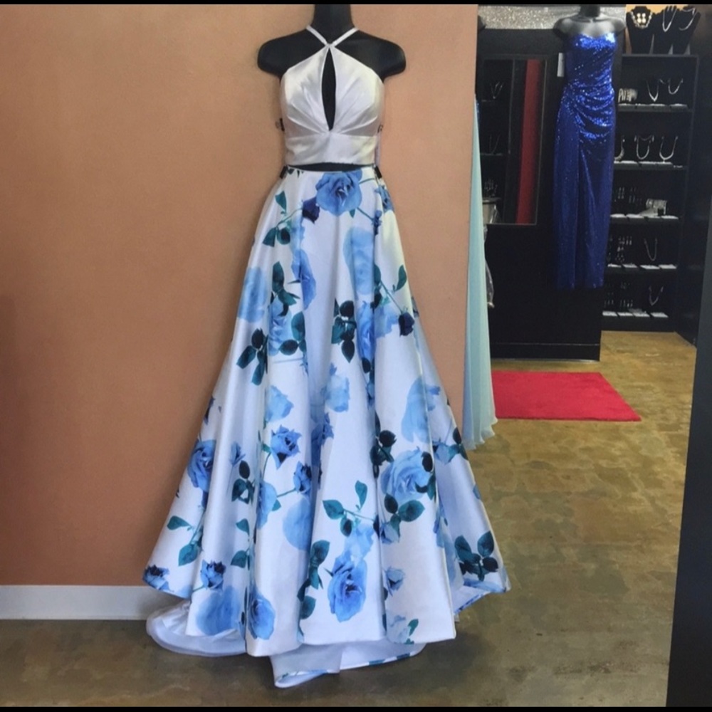 Floral Prom Pageant Dress Gown